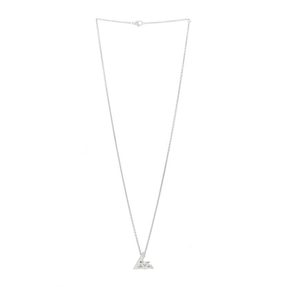 Louis Vuitton 18K White Gold Diamond Large LV Volt One Pendant Necklace 2 of 6