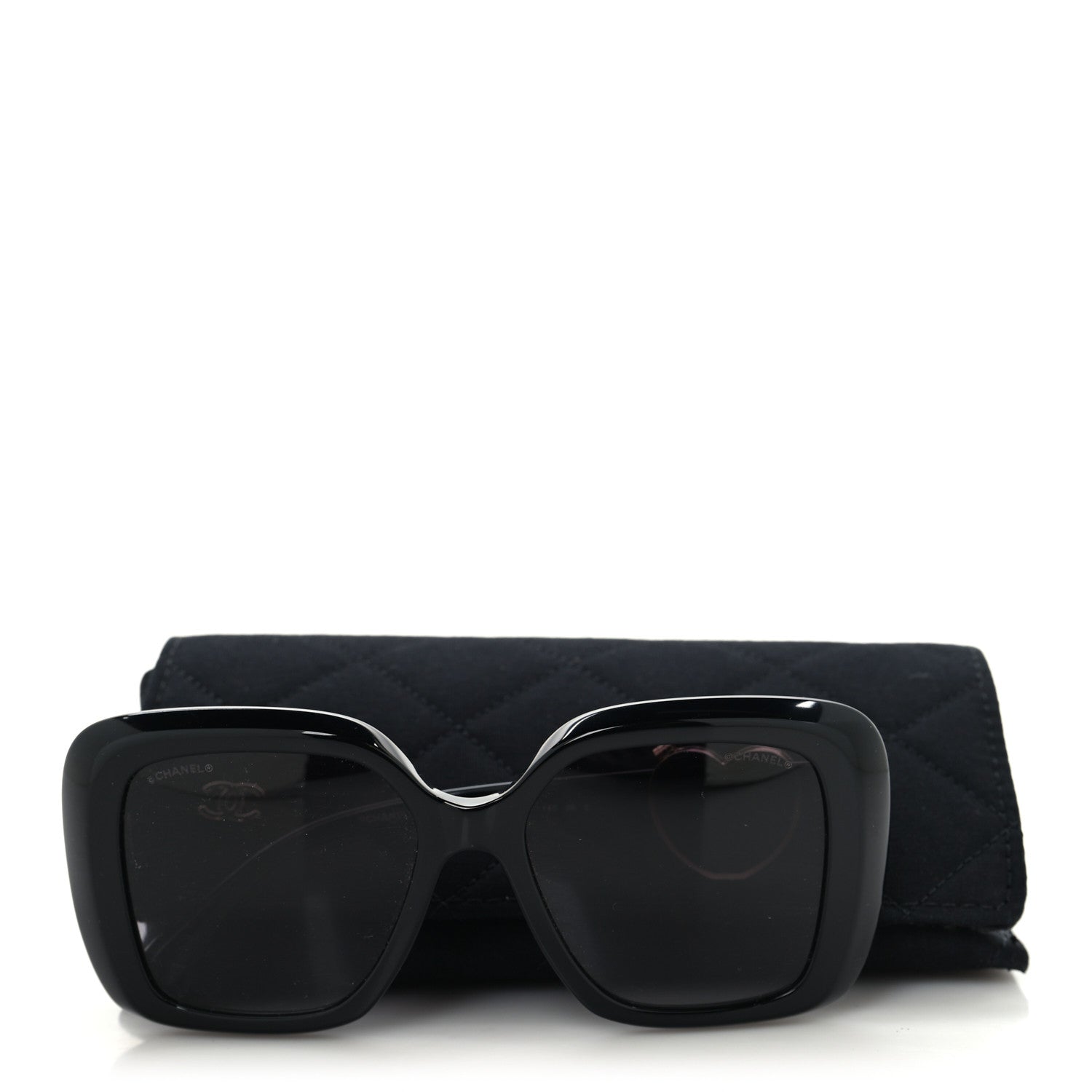 Chanel Acetate Enamel Heart Square Sunglasses 5518-A Black 8 of 8