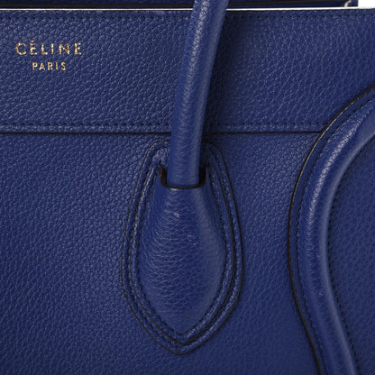 Celine Drummed Calfskin Micro Luggage Indigo 9 of 14