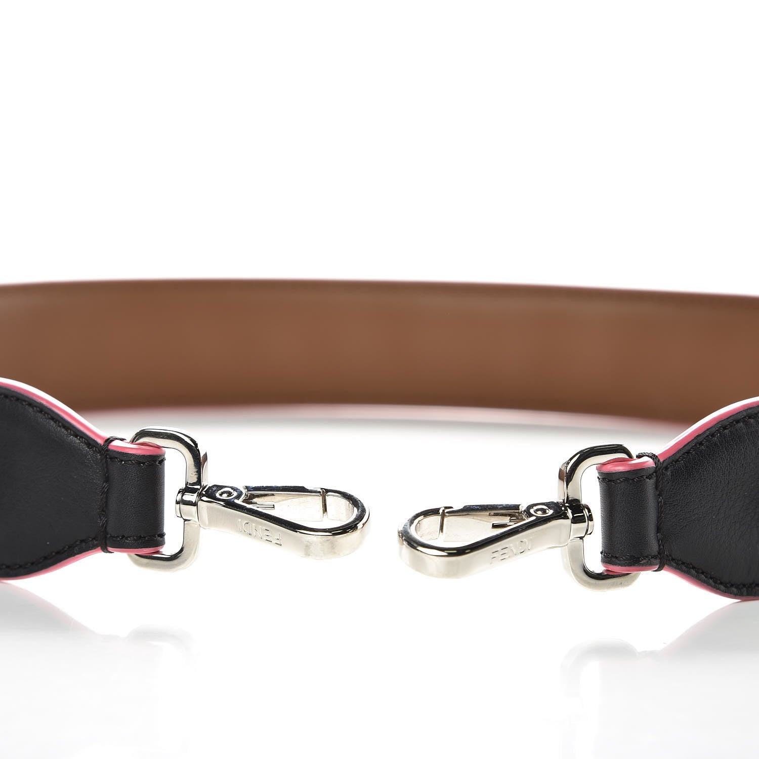 Fendi Vitello Dolce Plexiglass Bi-Color Studded Strap You Black Brownie Multicolor 3 of 4