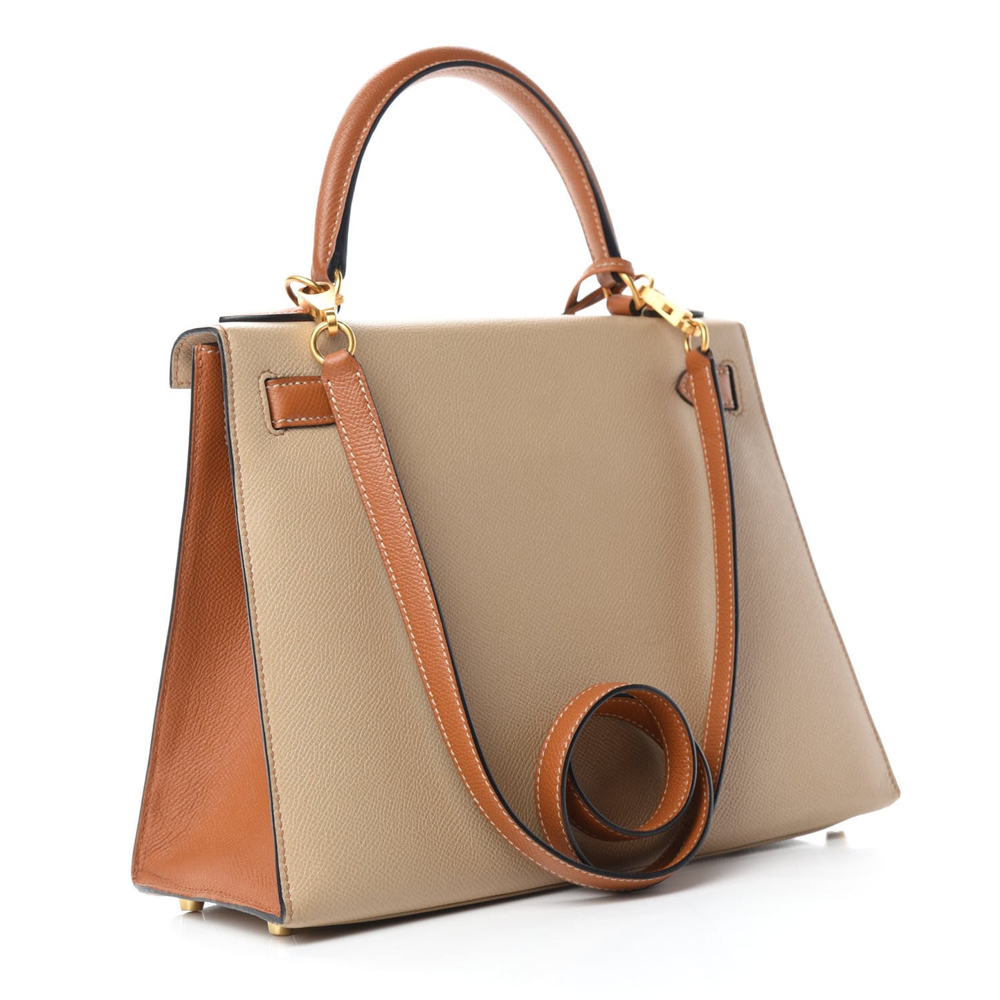 Epsom Bi-Color Horseshoe Kelly Sellier 28 Trench Gold