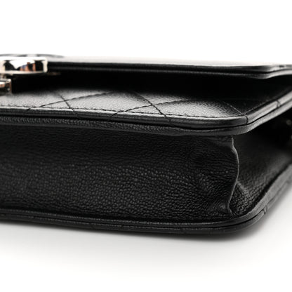 Chanel Grained Calfskin Quilted CC Box Wallet On Chain WOC Black 11 of 13