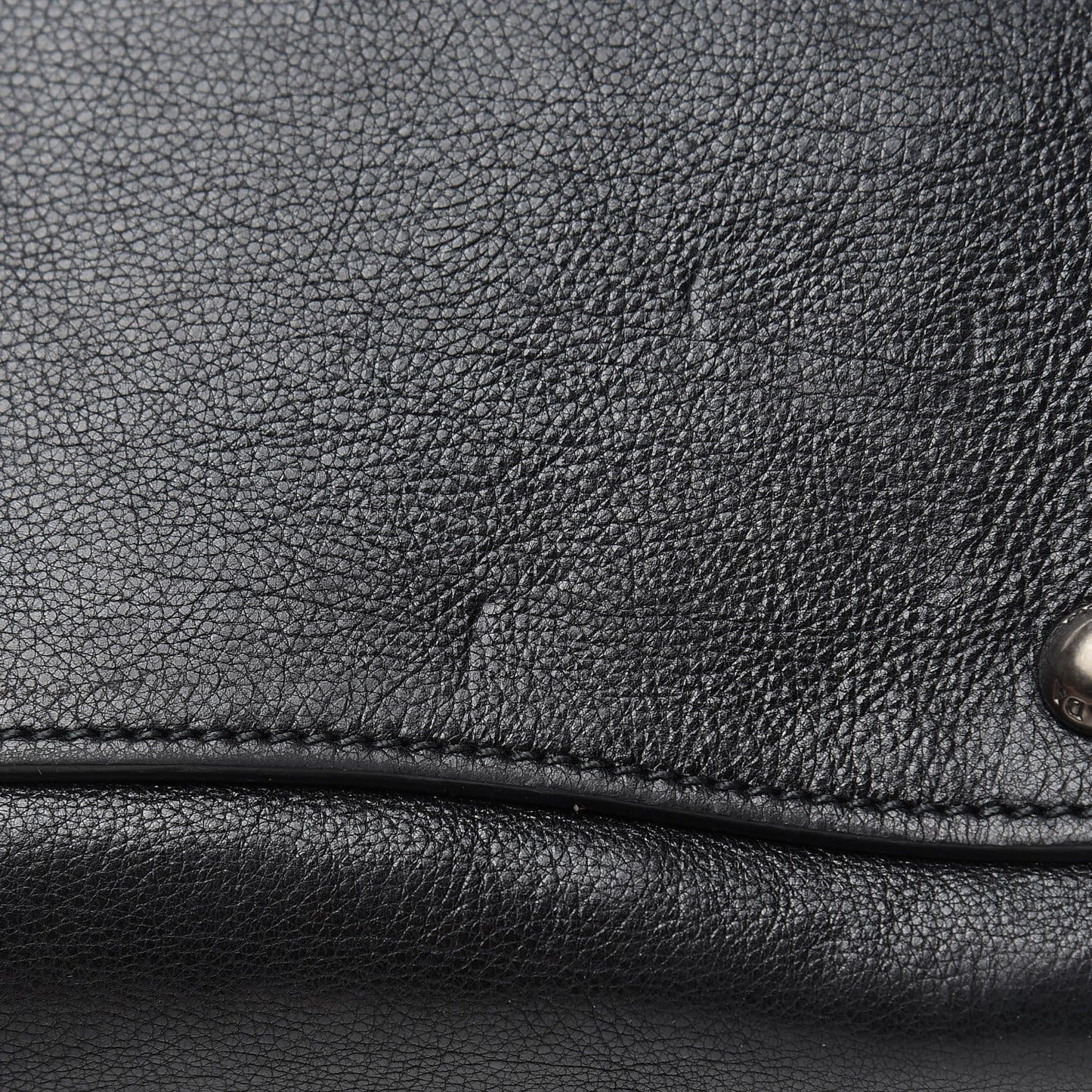 Glace Calf Small Twin Pocket Tote Black
