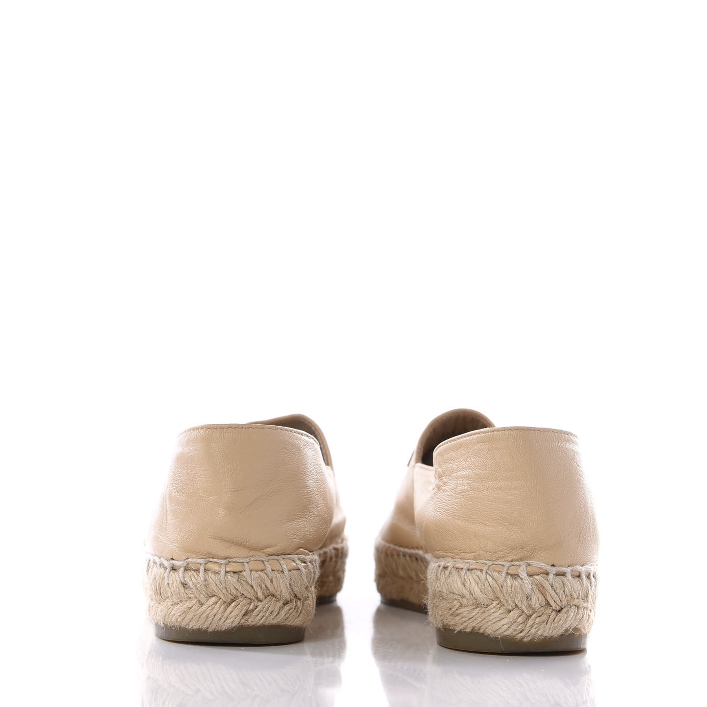 Lambskin CC Espadrilles 36 Beige Black