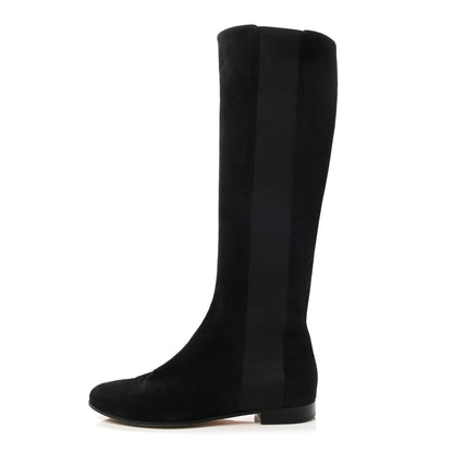 Jimmy Choo Suede Knee High Boots 39.5 Black 1 of 6