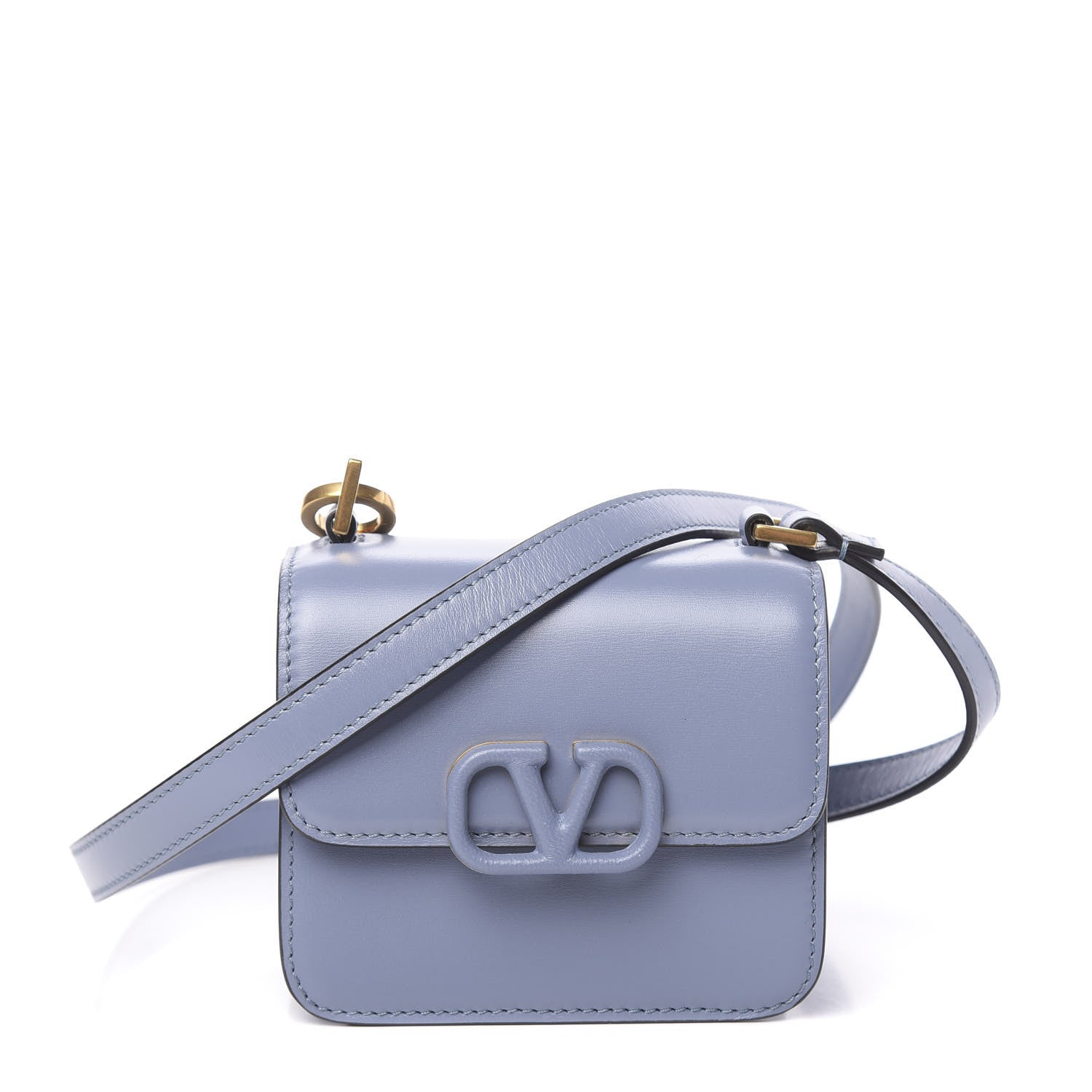 Valentino Garavani Smooth Calfskin Compact VSling Shoulder Bag Azure 1 of 9