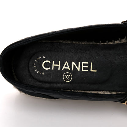 Chanel Lambskin Grosgrain Quilted CC Chain Espadrilles 38 Black 7 of 12