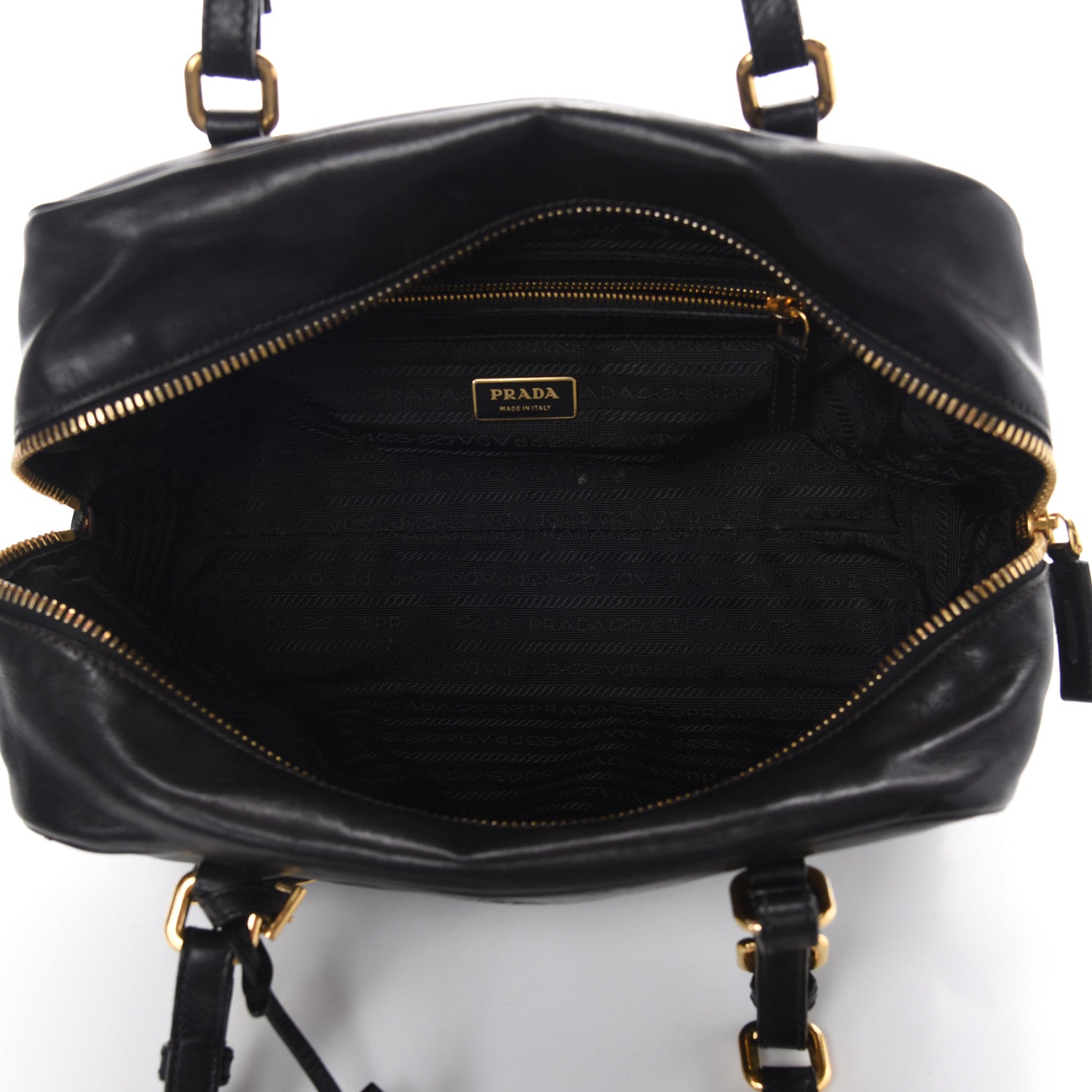 Prada Box Embossed Logo Bowler Black 5 of 9