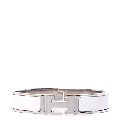 Hermes Enamel Narrow Clic Clac H Bracelet PM White 1 of 5