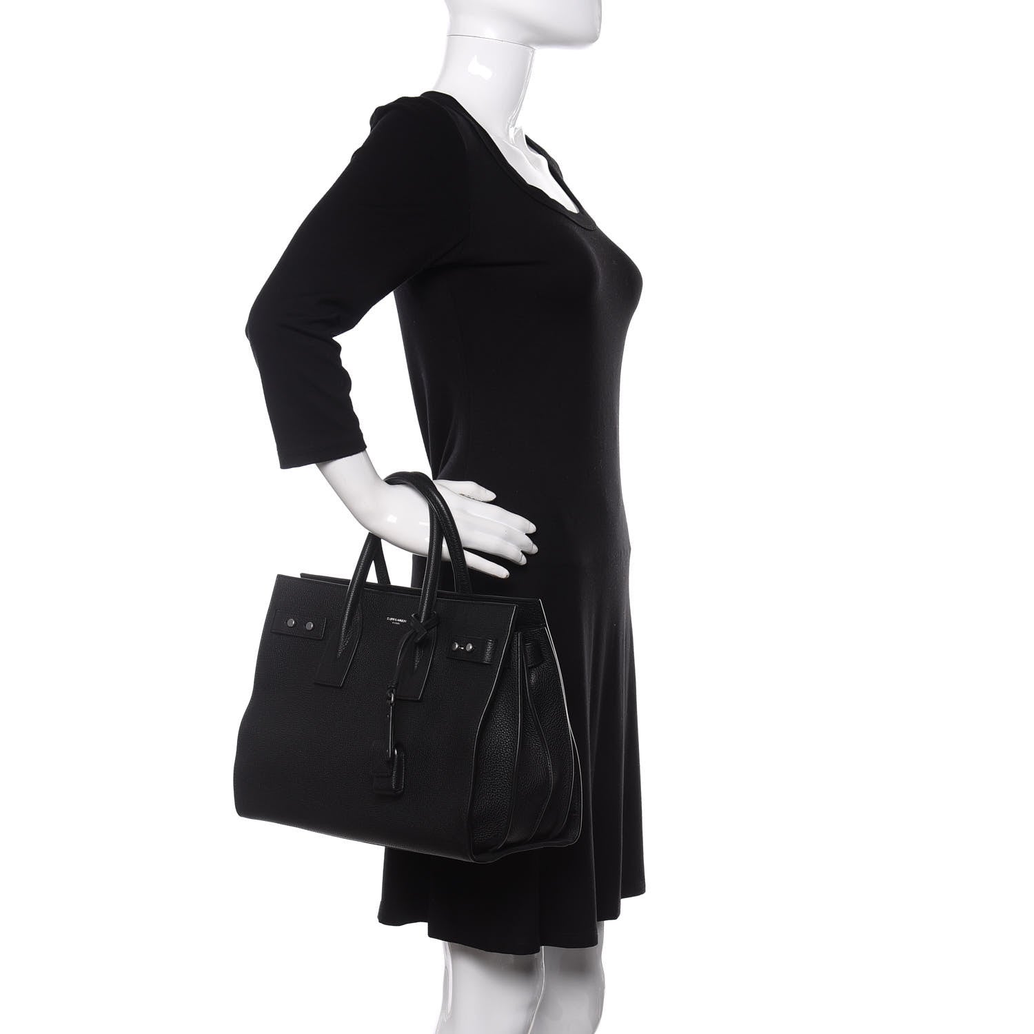 Saint Laurent Grained Calfskin Small Supple Sac De Jour Black 3 of 11