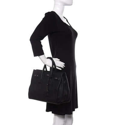 Saint Laurent Grained Calfskin Small Supple Sac De Jour Black 3 of 11