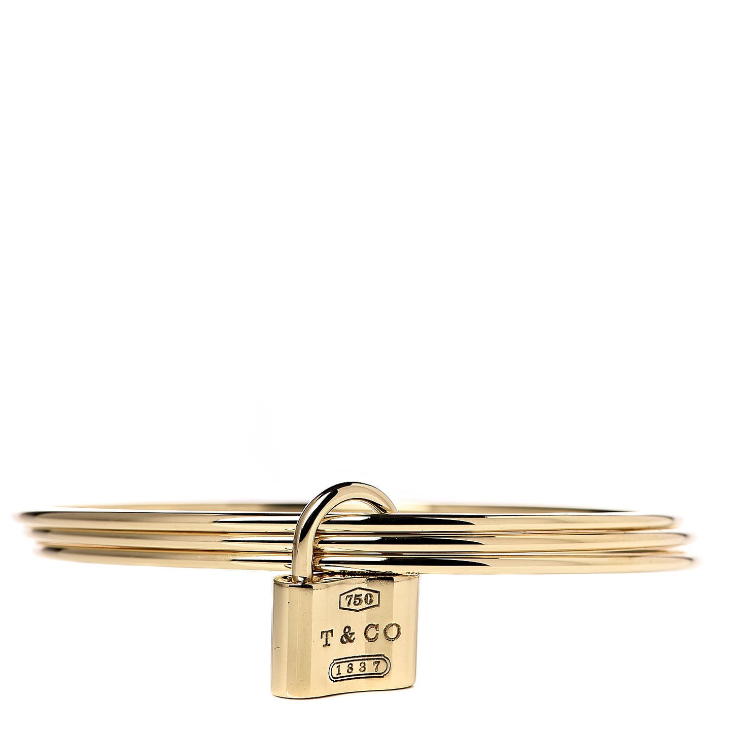 18K Yellow Gold 1837 Triple Bangle Lock Bracelet