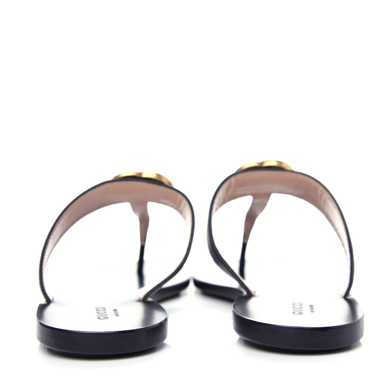 Gucci Calfskin GG Marmont Thong Sandals 36.5 Black 7 of 10