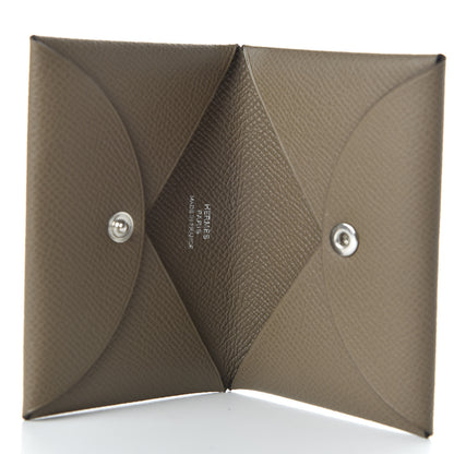 Hermes Epsom Calvi Card Case Etoupe 5 of 7