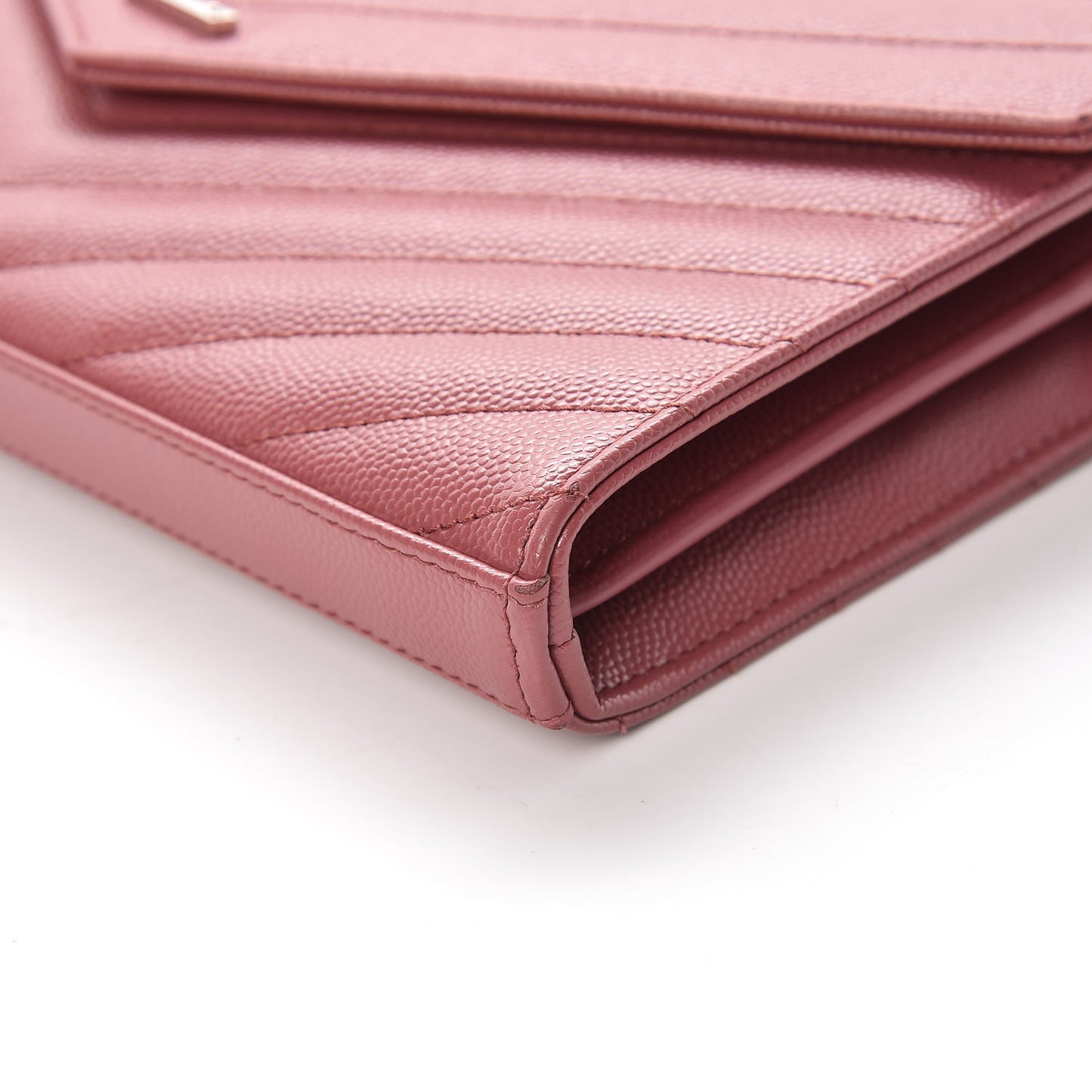Grain De Poudre Matelasse Chevron Monogram Chain Wallet Mystic Rose