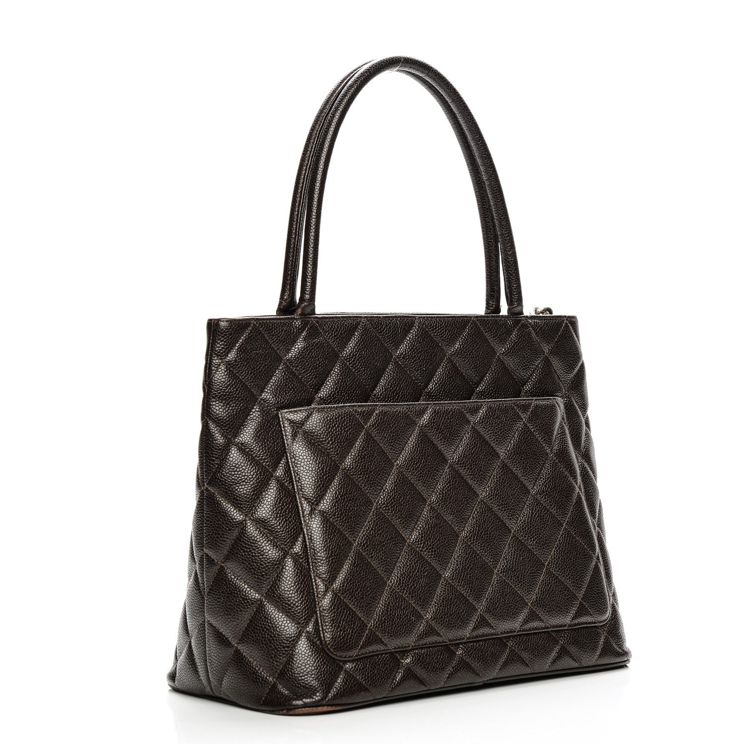 Chanel Caviar Quilted Medallion Tote Dark Brown 3 of 12
