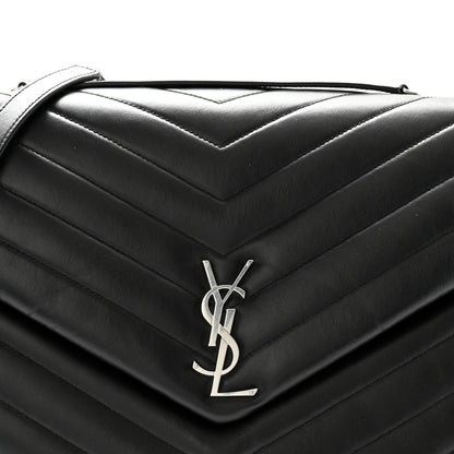 Saint Laurent Calfskin Y Quilted Monogram Large Loulou Chain Satchel Black 8 of 10
