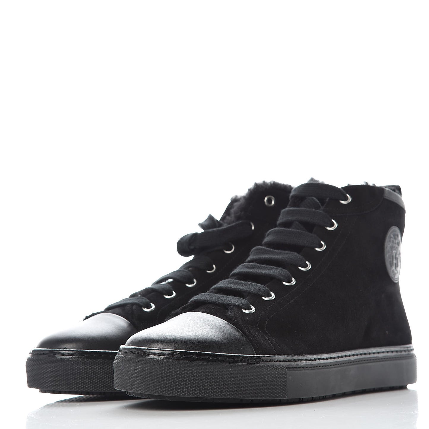 Suede Shearling Womens Jimmy High Top Sneakers 39.5 Black