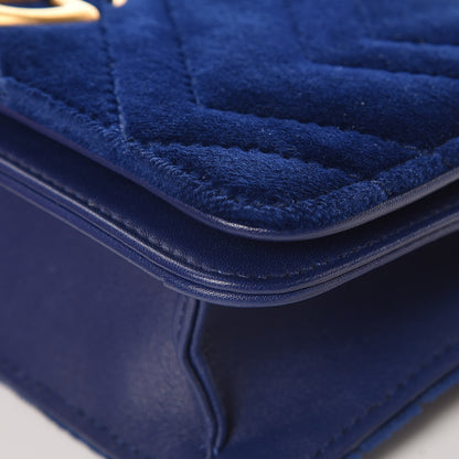 Gucci Velvet Matelasse GG Marmont Mini Bag Cobalt Blue 10 of 11