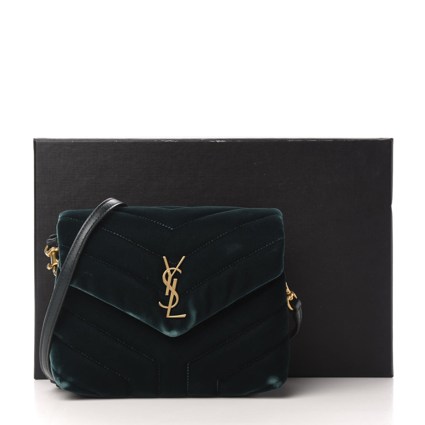 Velvet Y Quilted Monogram Toy Loulou Chain Satchel Malachite