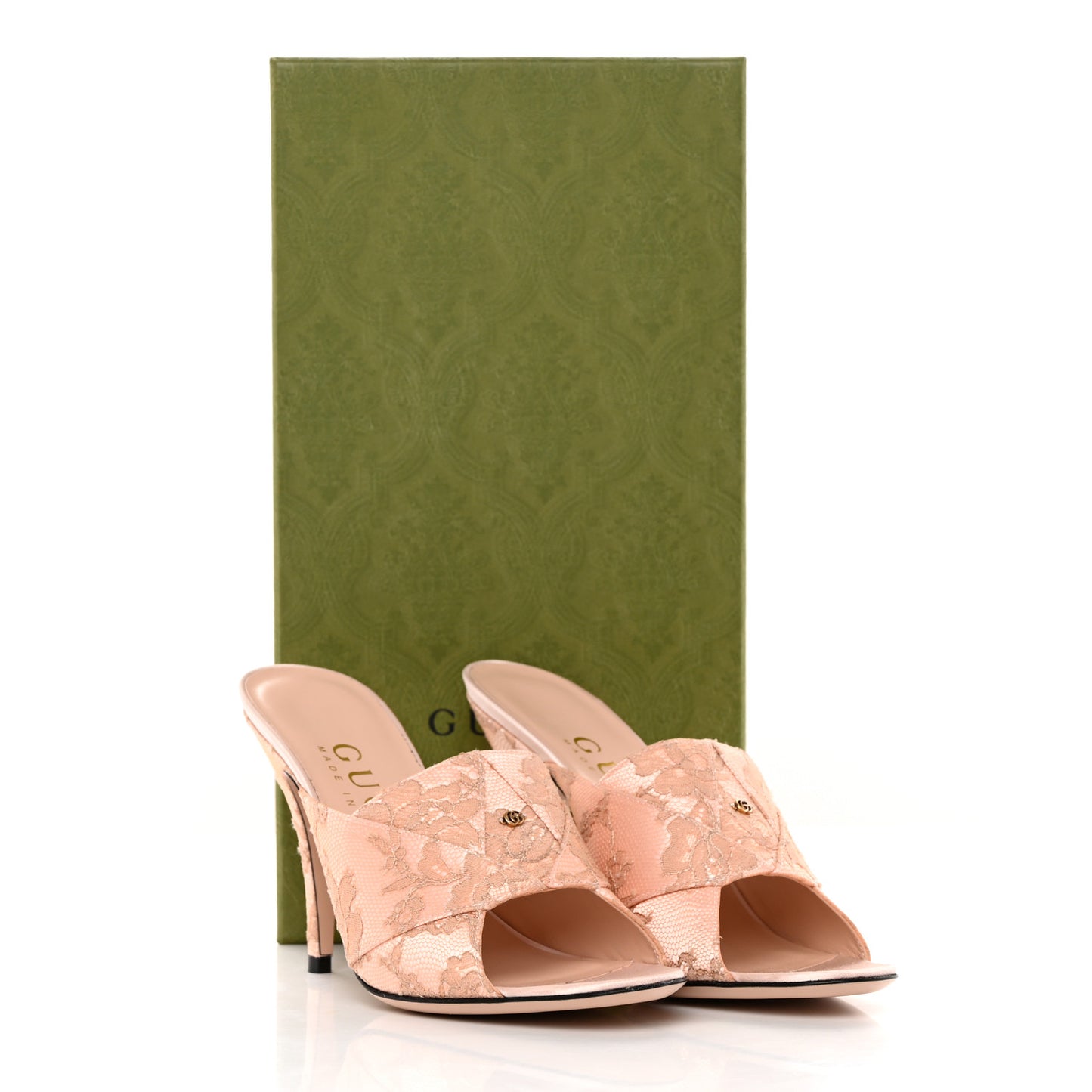 Satin Lace Rose Flower Shawana High Heel Slide Sandals 36.5 Spring Rose Pale Rose