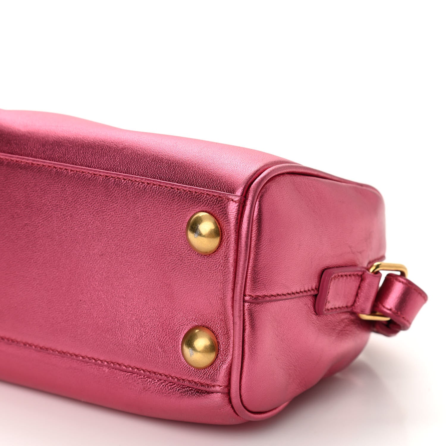 Saint Laurent Metallic Lambskin Classic Duffle Toy Pink 8 of 11