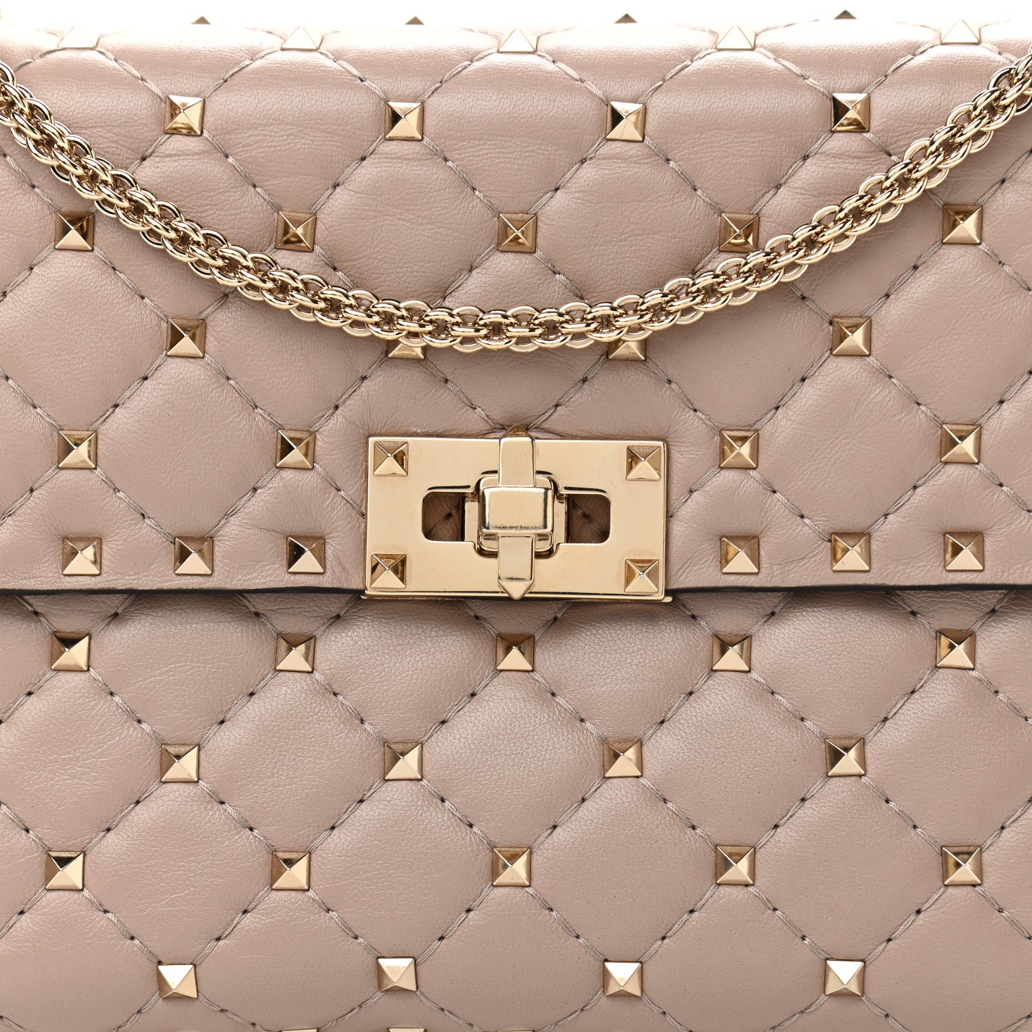 Valentino Garavani Nappa Medium Rockstud Spike Shoulder Bag Poudre 7 of 9