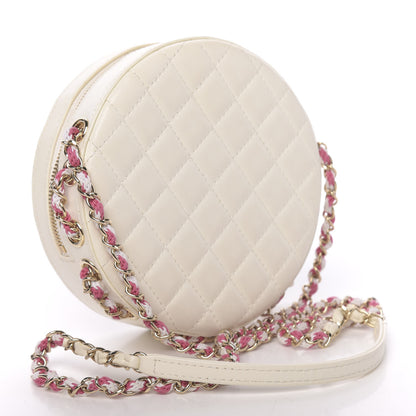 Chanel Lambskin Coco Lifesaver Round Bag Pink White 3 of 13