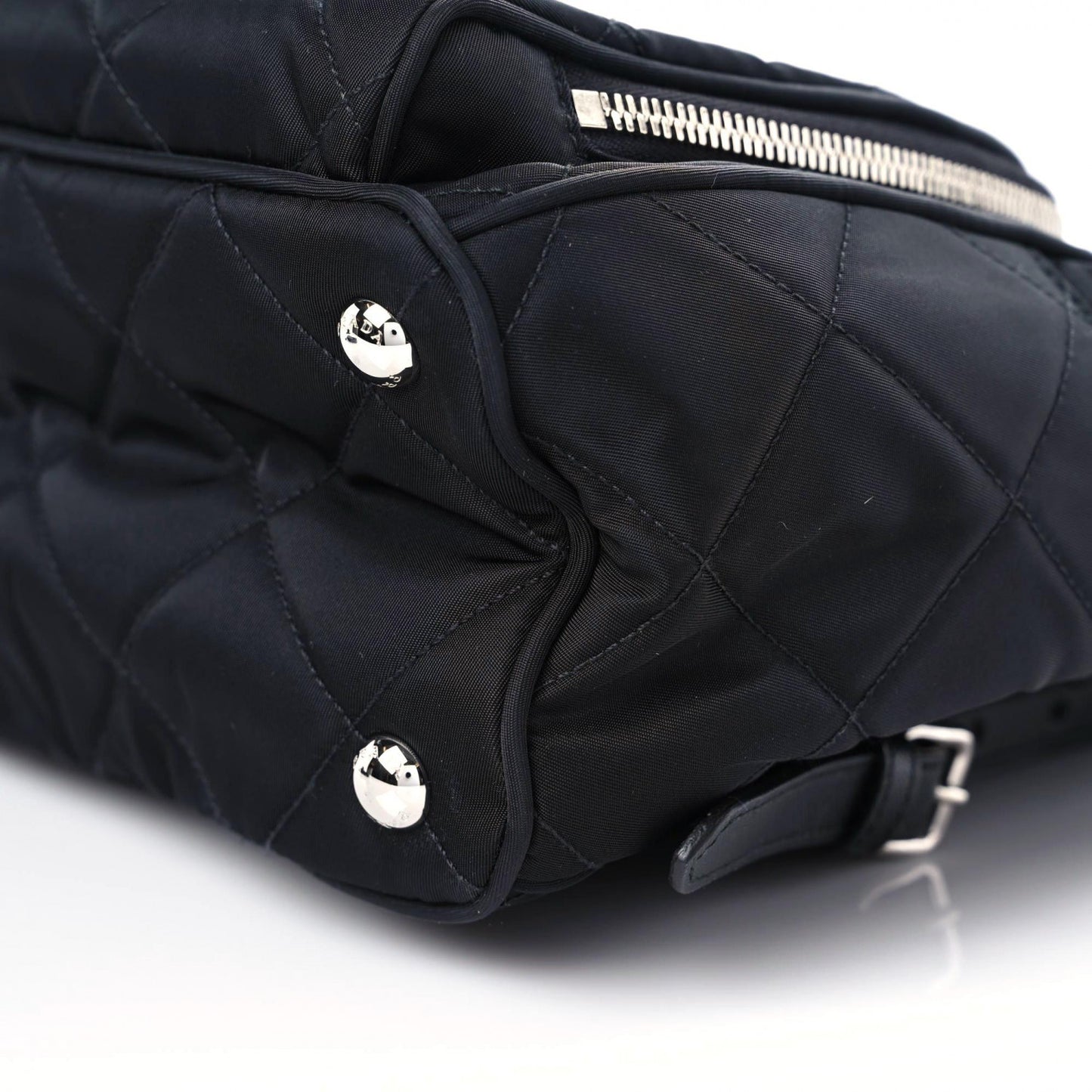 Nylon Tessuto Impuntu Quilted Backpack Black