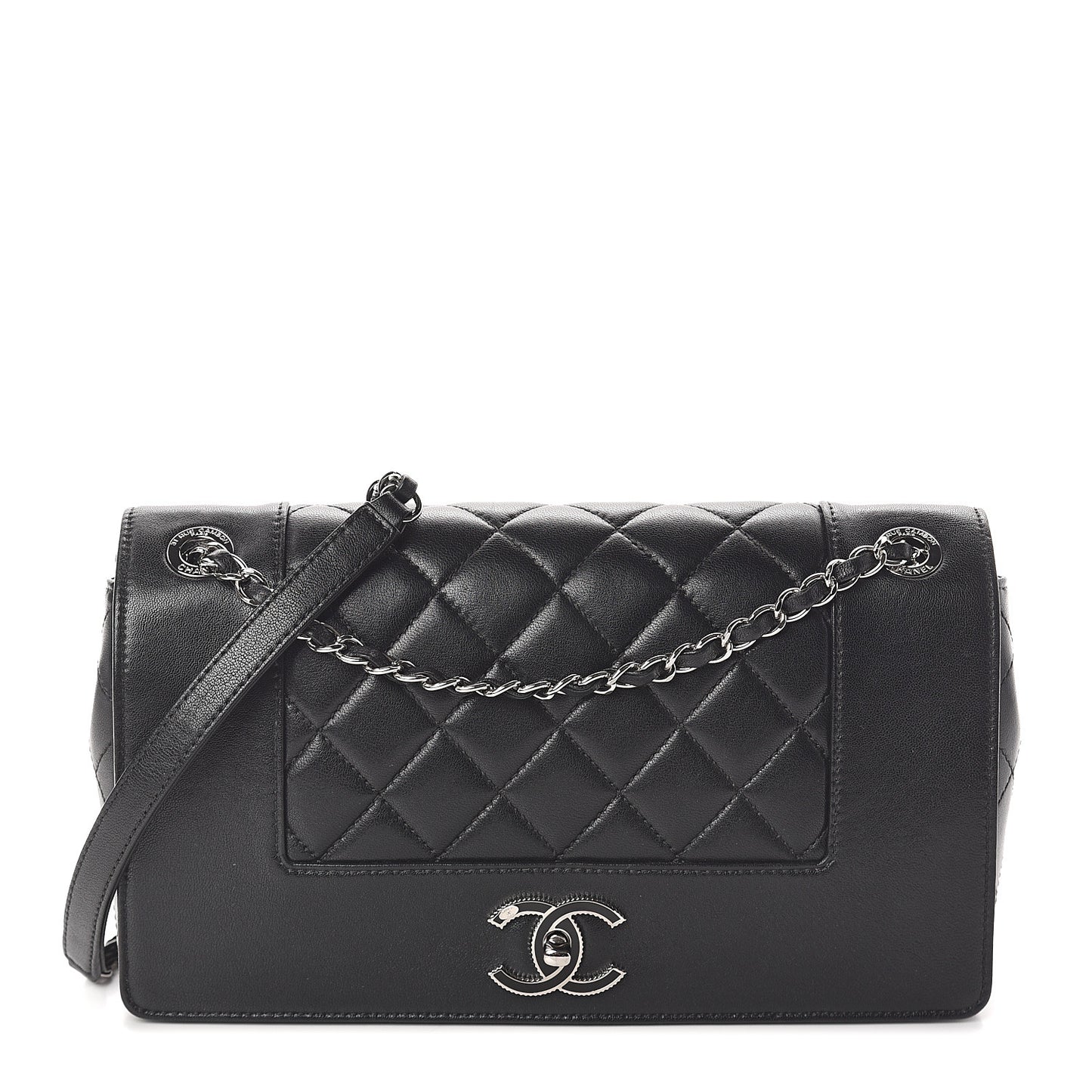 Sheepskin Quilted Vintage Mademoiselle Flap Black