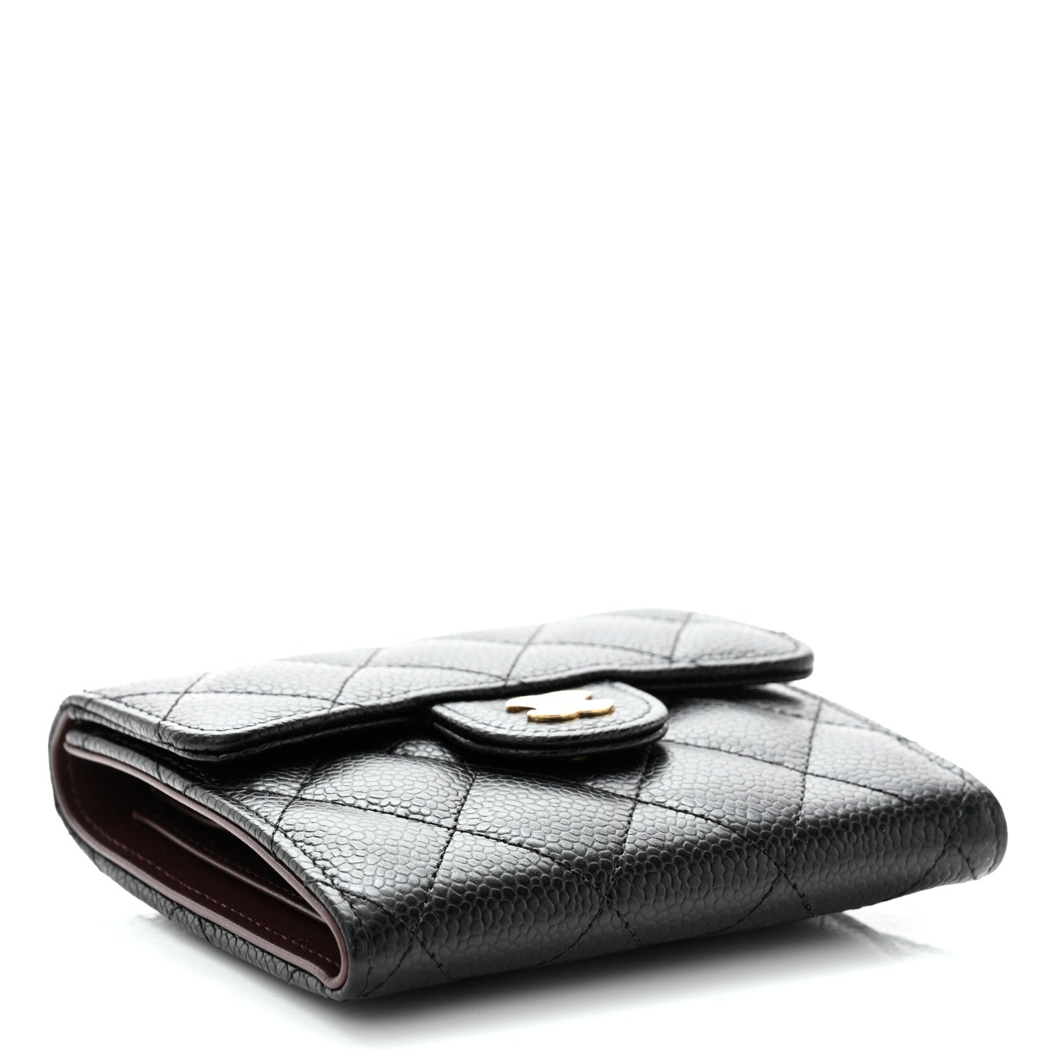 Chanel Caviar Quilted Compact Flap Wallet Black 4 of 9