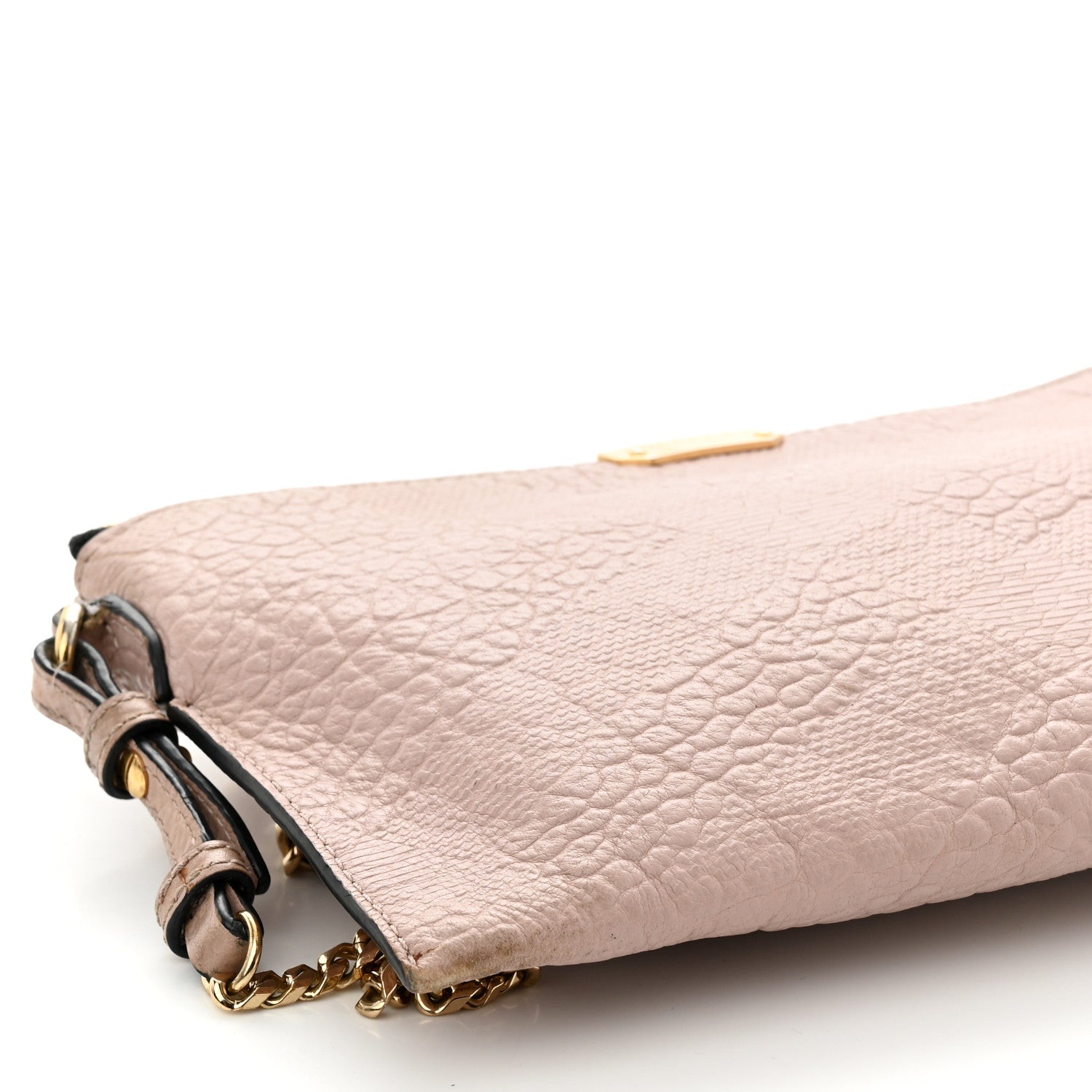 Burberry Signature Grain Calfskin Check Embossed Peyton Crossbody Clutch Bag Pale Orchid 10 of 17