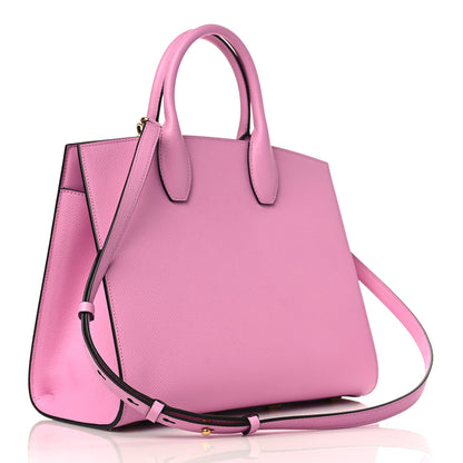 Salvatore Ferragamo Hammered Calfskin Medium The Studio Box Bag Flamingo 2 of 9