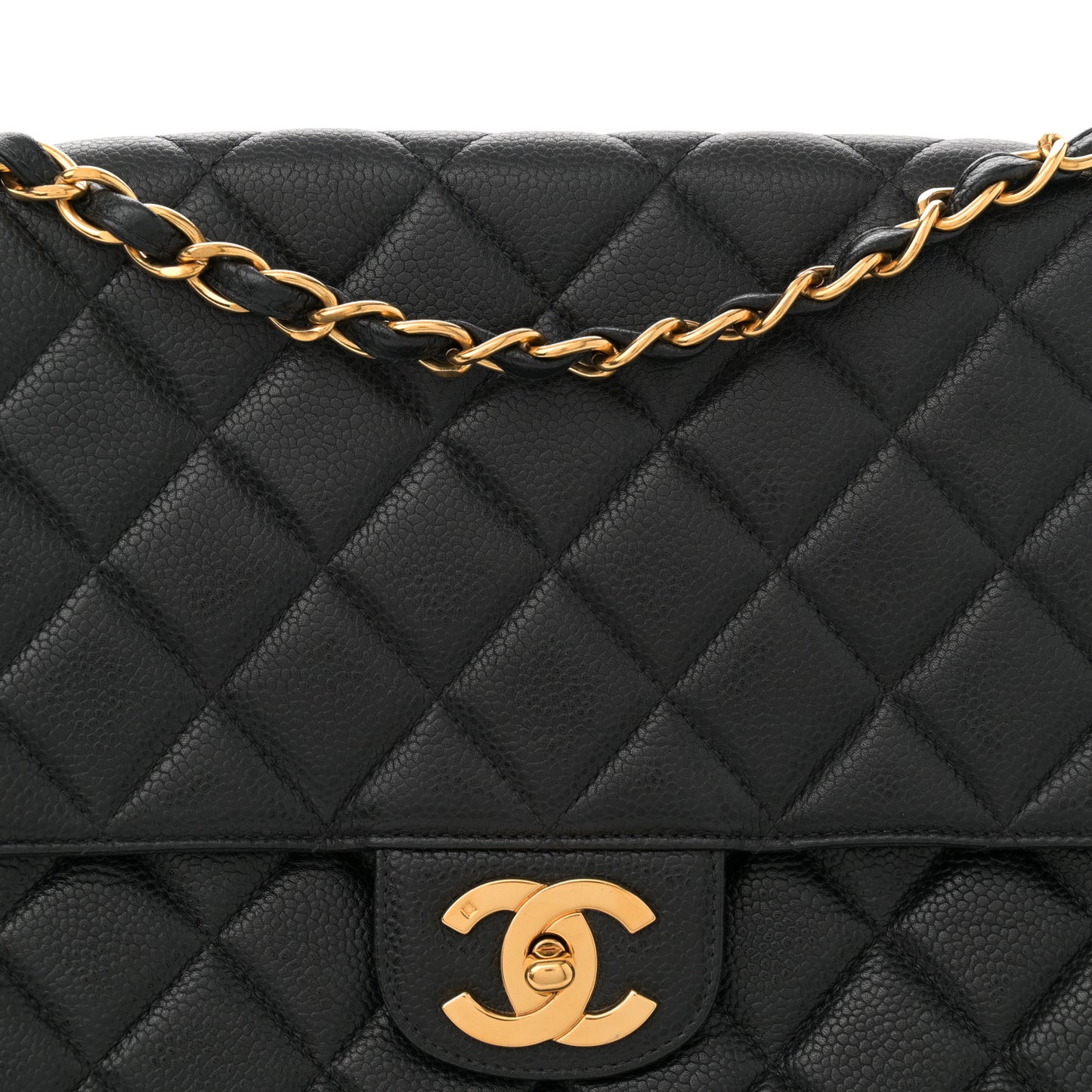 Caviar Jumbo Single Flap Black