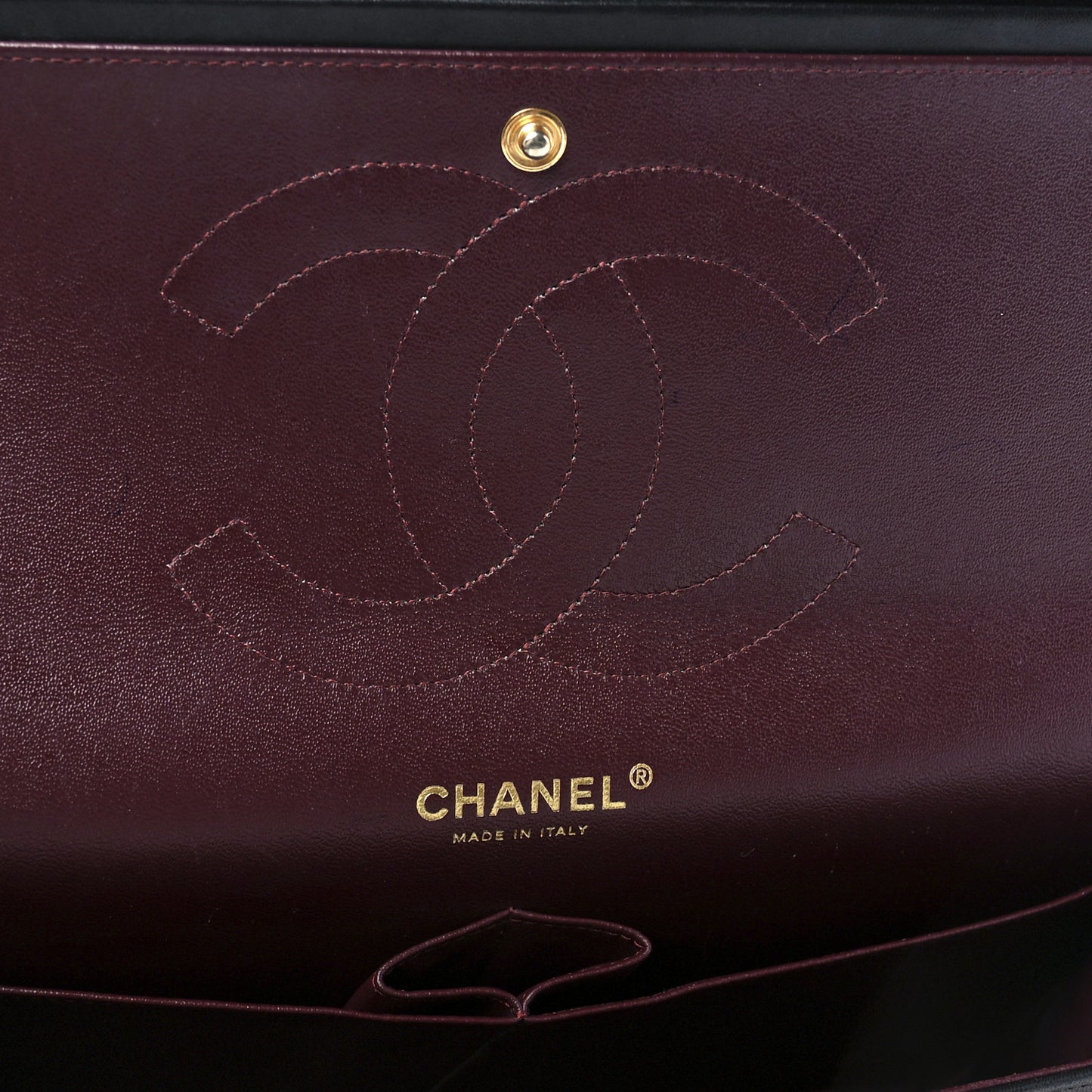 Lambskin Quilted Jumbo Double Flap Black