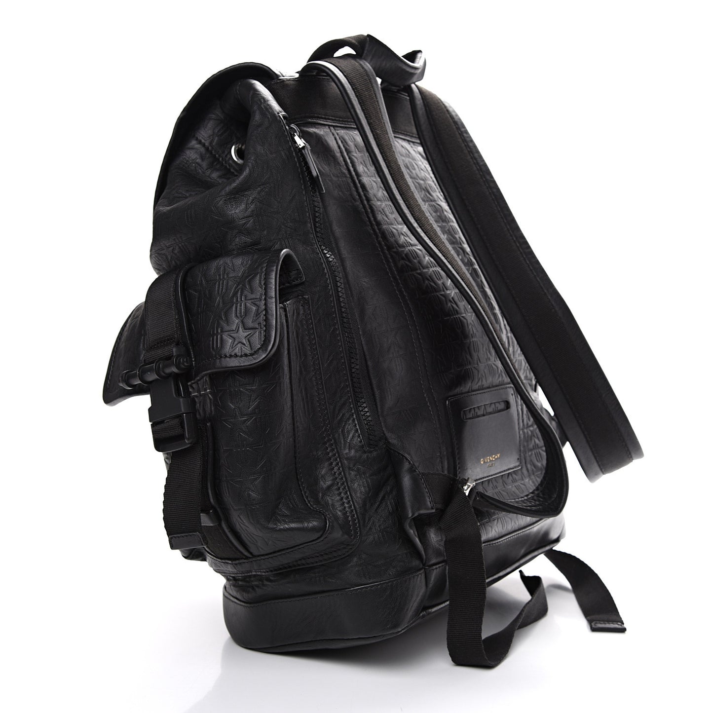 Calfskin Star Embossed Obsedia Backpack Black