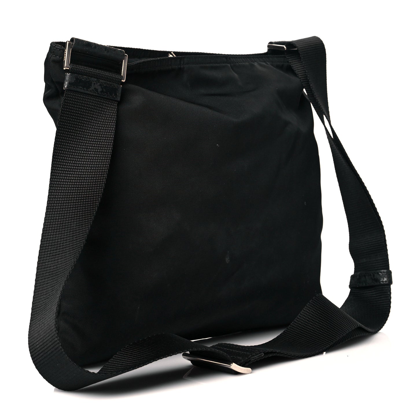 Nylon Vela Flat Messenger Bag Black