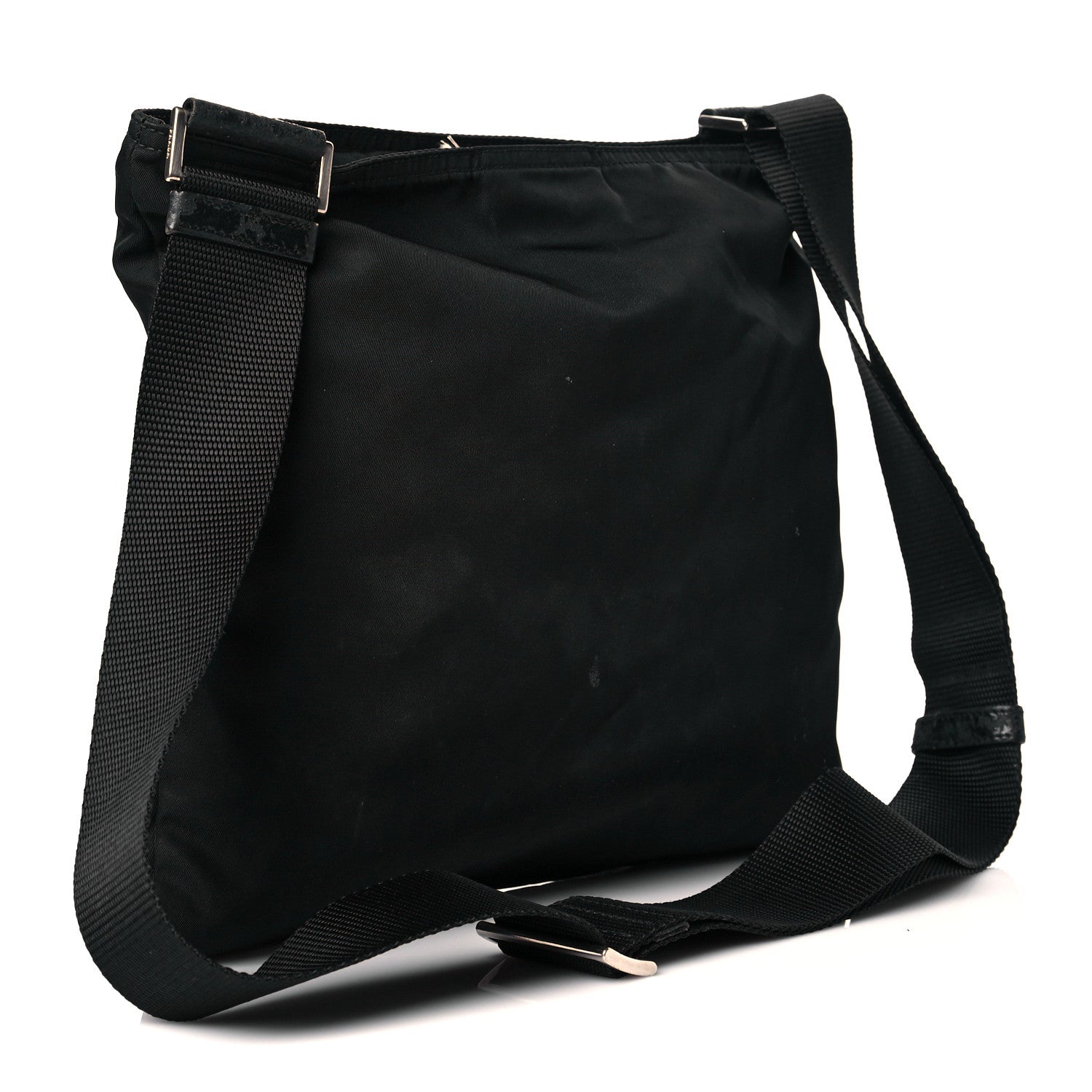 Prada Nylon Vela Flat Messenger Bag Black 2 of 13