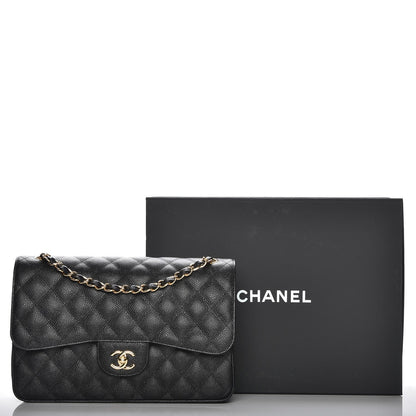 Chanel Caviar Quilted Jumbo Double Flap Black 8 of 8