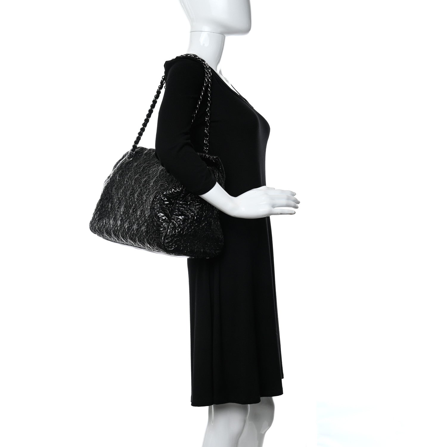 Chanel Vinyl Rock in Moscow Tote Black 2 of 9