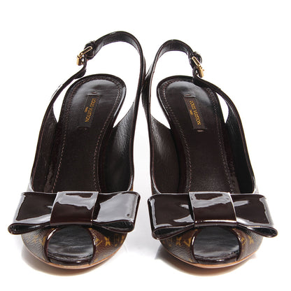 Louis Vuitton Monogram Wedge Bow Rivoli Sandals 41 2 of 5