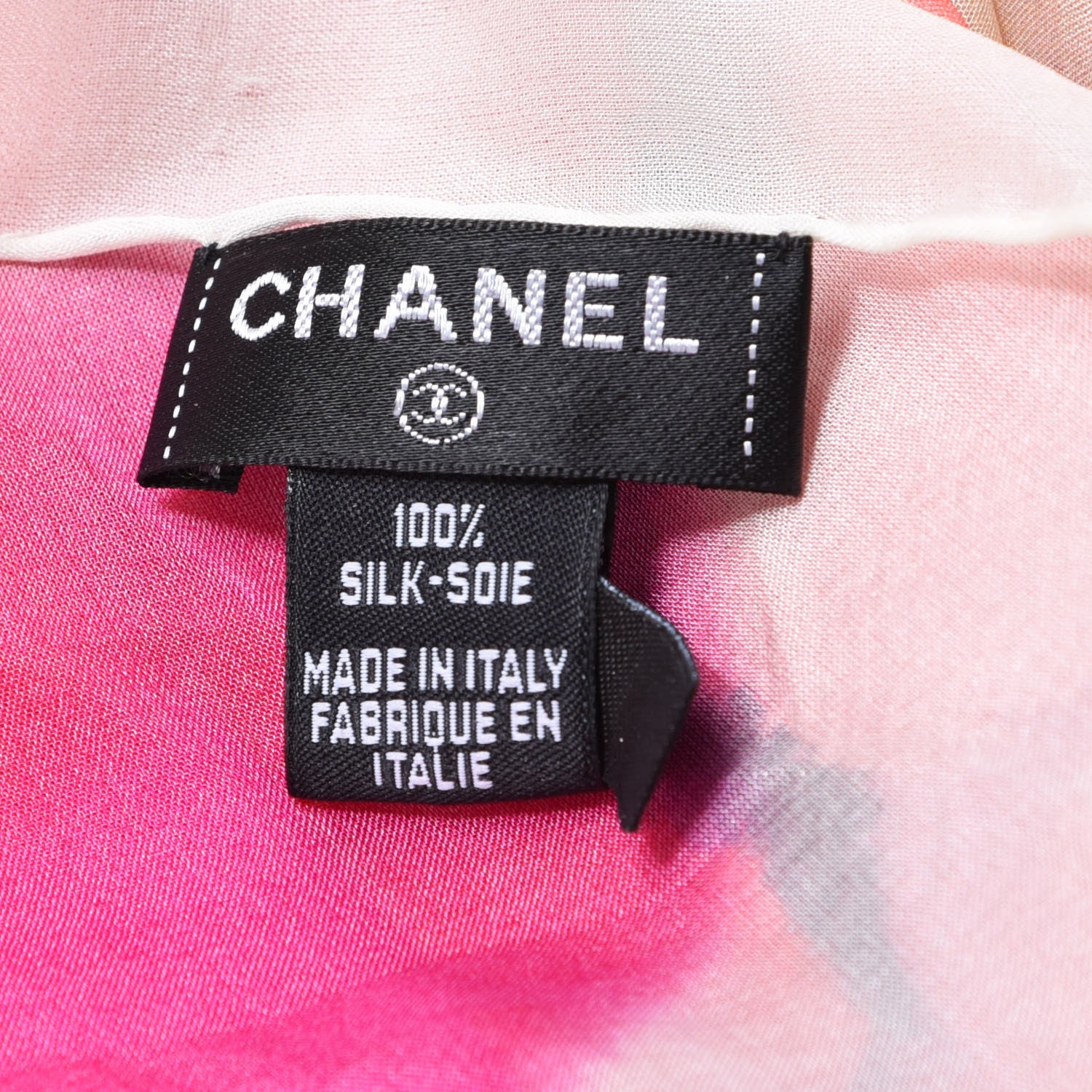 Chanel Silk Camellia Logo Scarf Multicolor 4 of 4