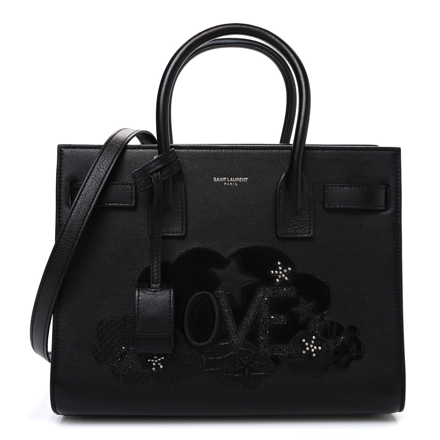 Calfskin Love Patchwork Baby Sac De Jour Black