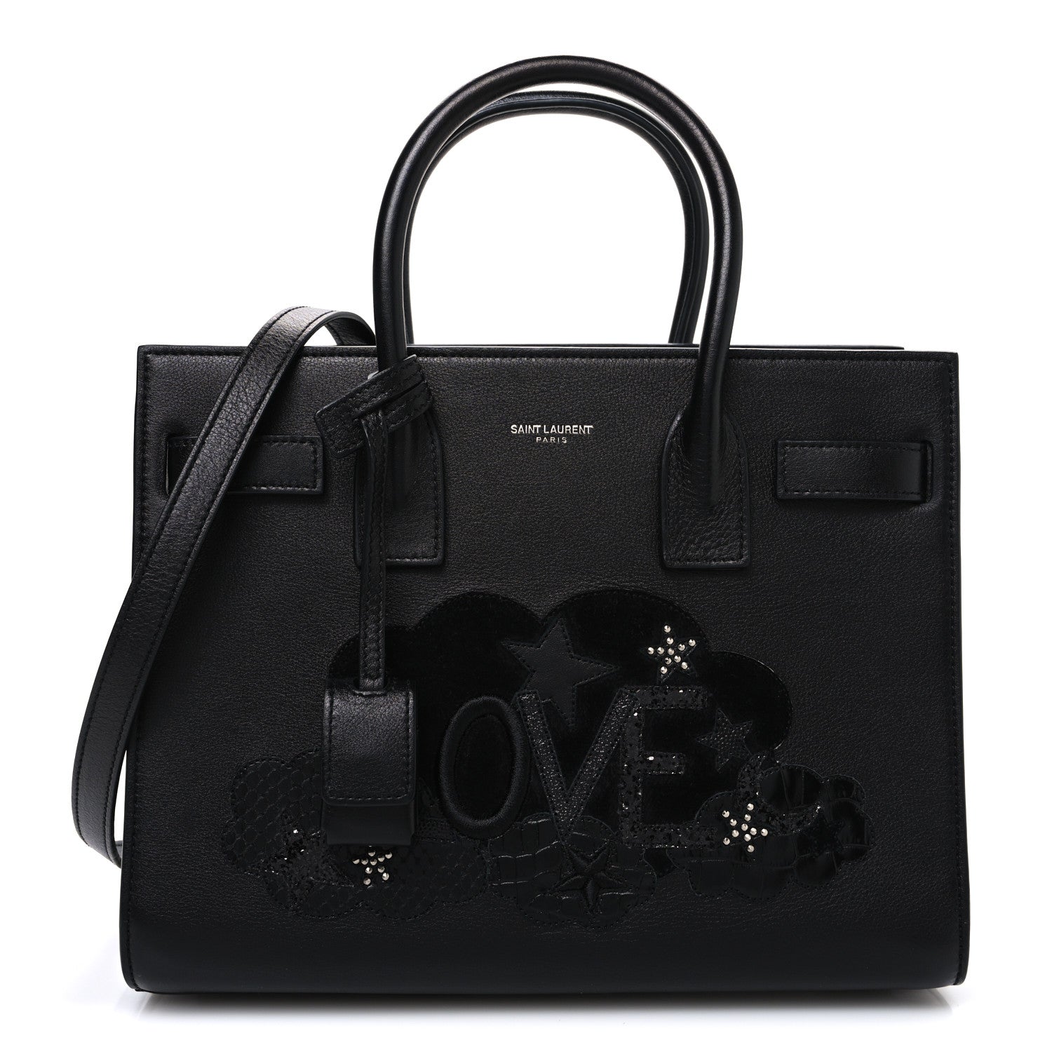 Saint Laurent Calfskin Love Patchwork Baby Sac De Jour Black 1 of 10