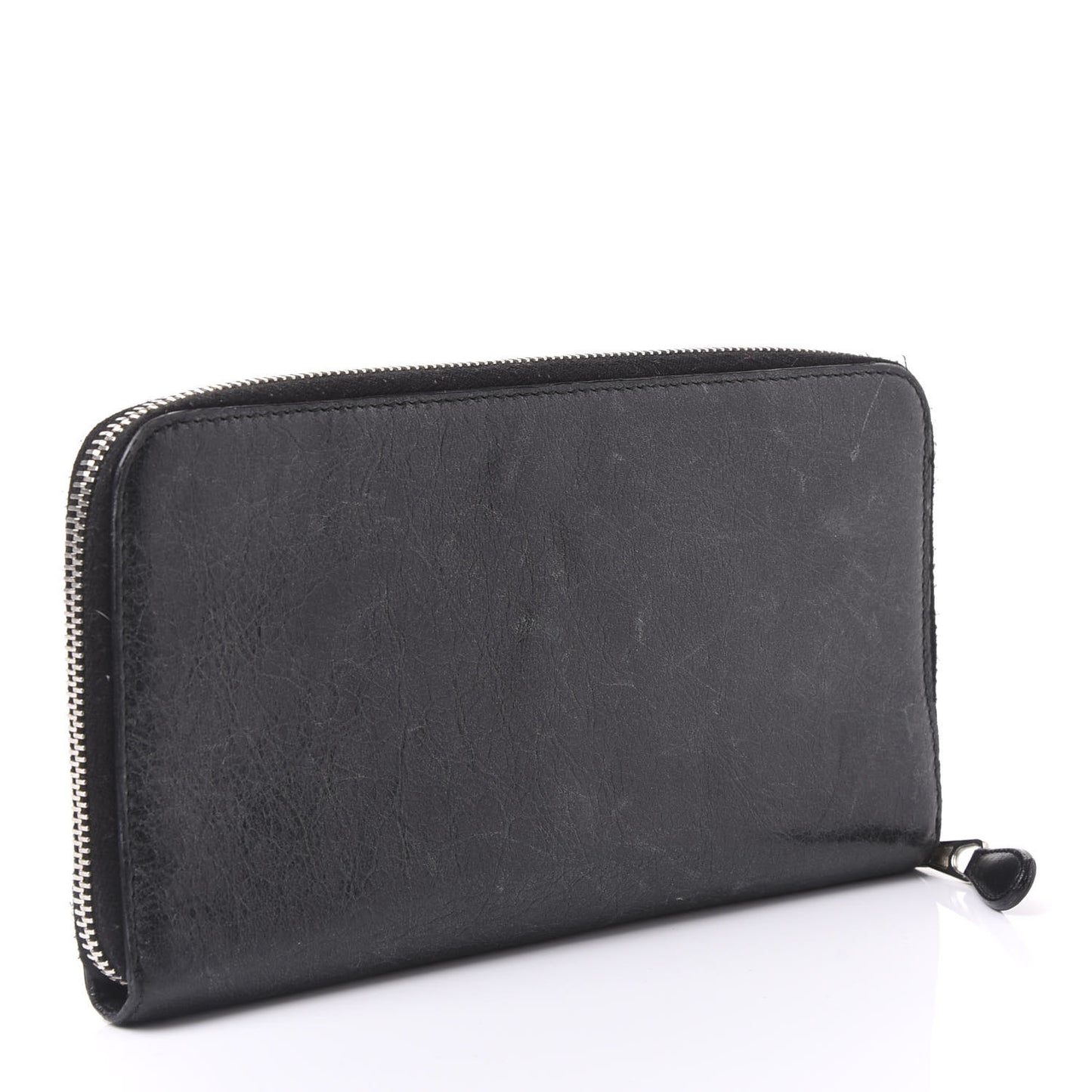 Agneau Giant 12 Silver Hardware Compagnon Wallet Black