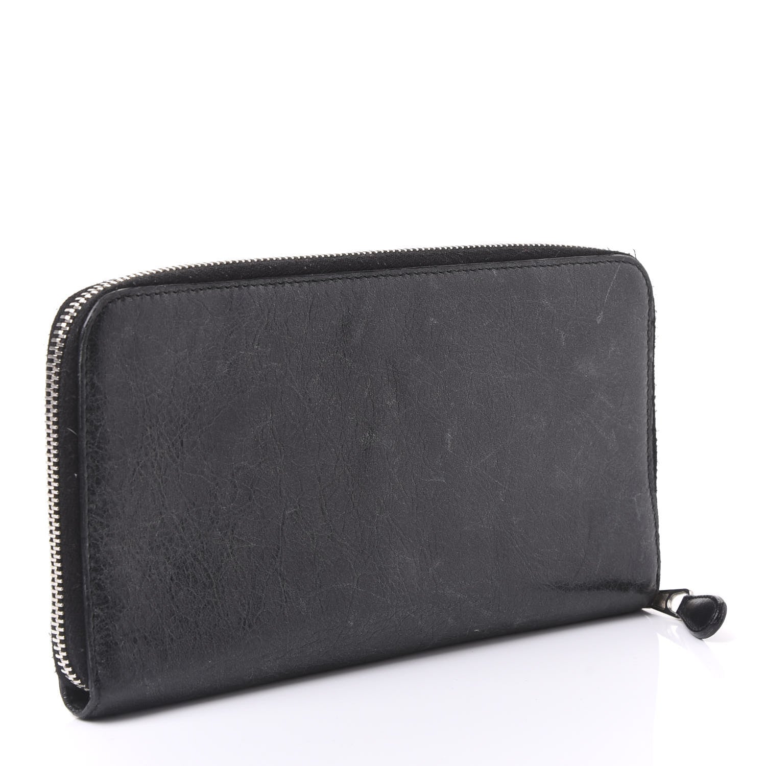 Balenciaga Agneau Giant 12 Silver Hardware Compagnon Wallet Black 2 of 8