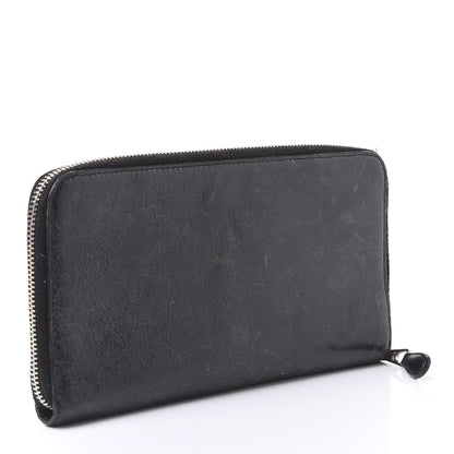 Balenciaga Agneau Giant 12 Silver Hardware Compagnon Wallet Black 2 of 8