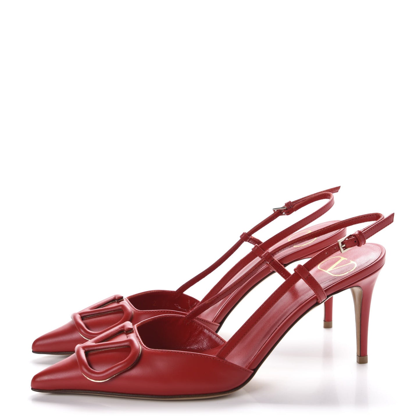 Calfskin Tonal Vlogo Slingback 80mm Pumps 36 Rouge Pur