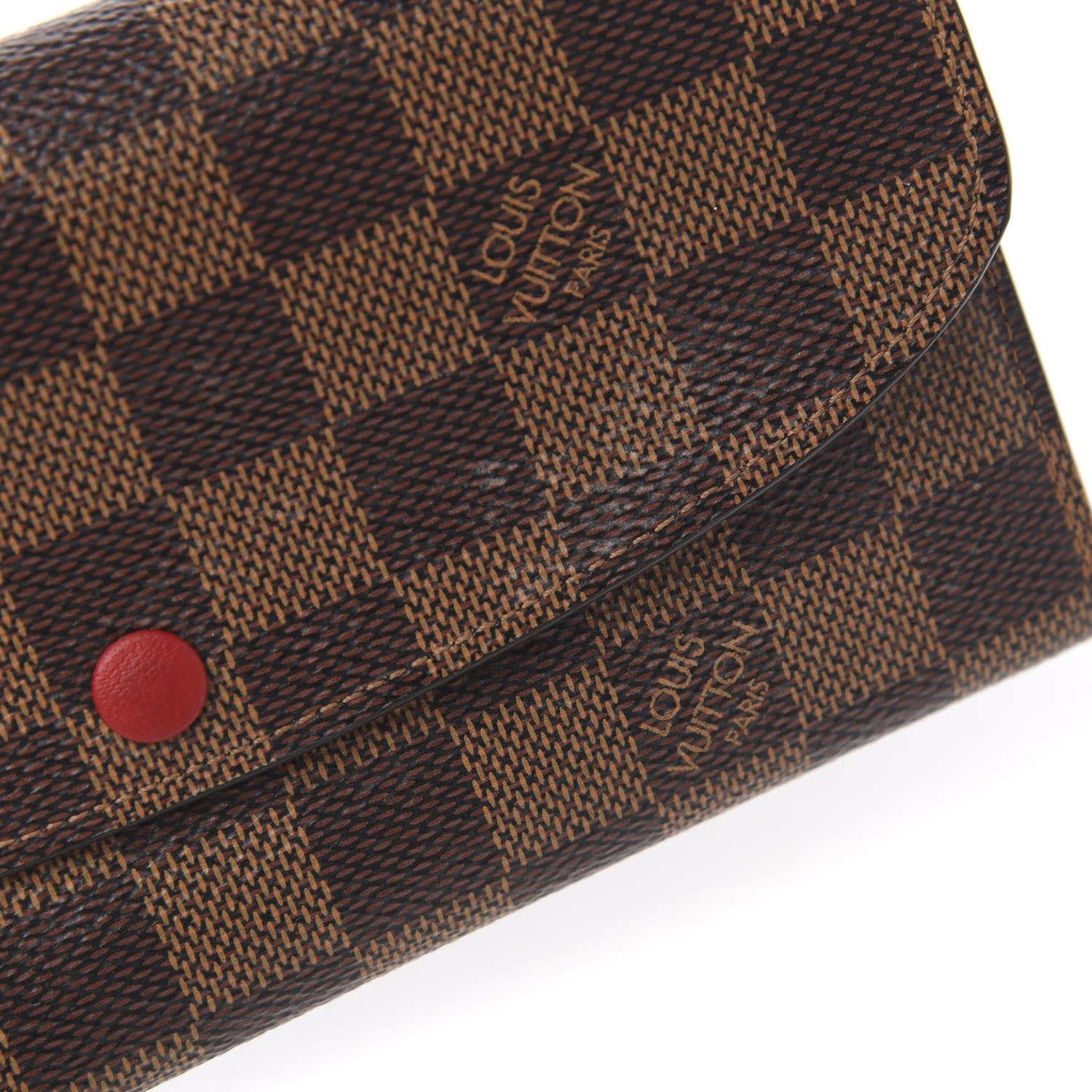 Louis Vuitton Damier Ebene Emilie Wallet Red 6 of 7