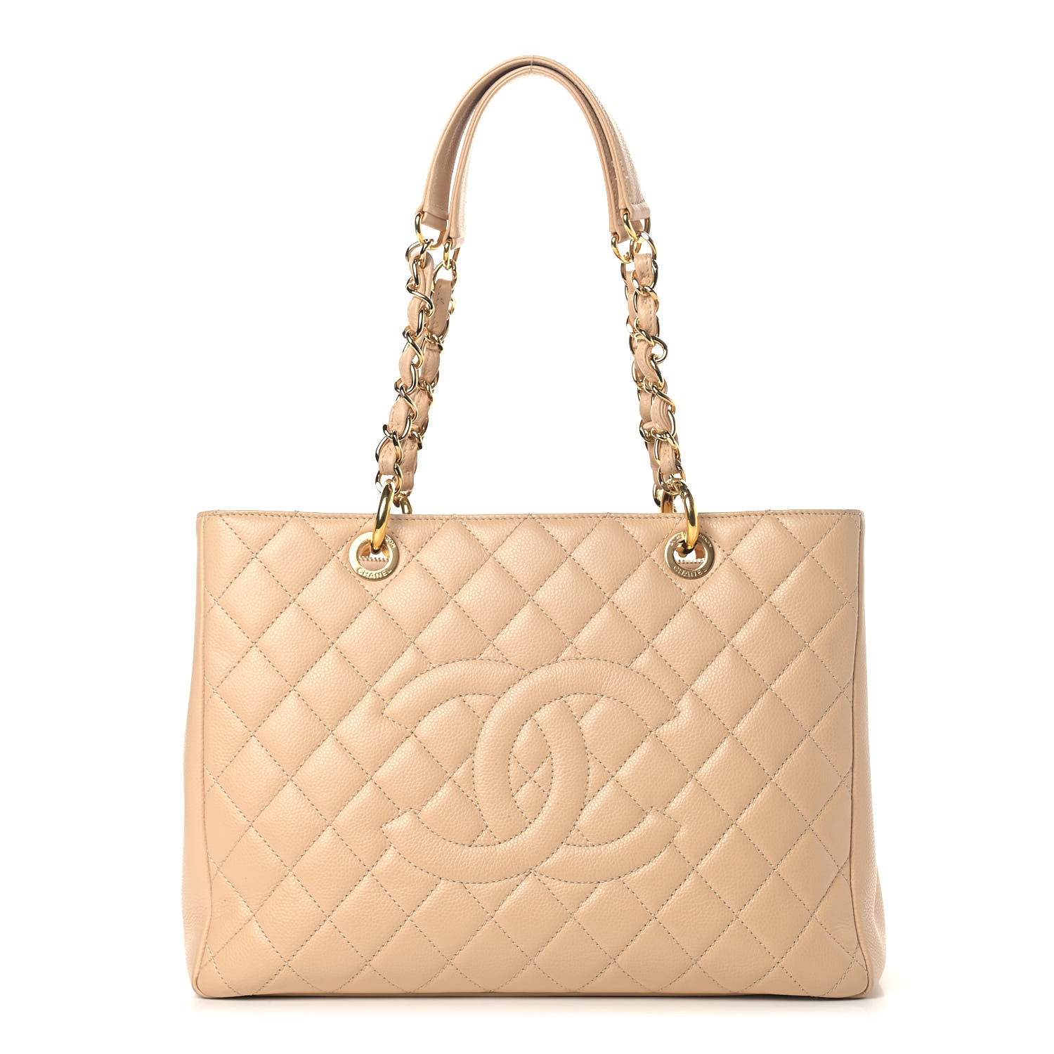 Chanel Caviar Quilted Grand Shopping Tote GST Beige 1 of 14